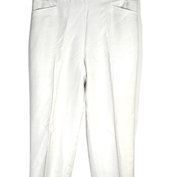 J. McLaughlin Slater Slim Pant NWT Silk White Size 10 - Picture 2 of 10